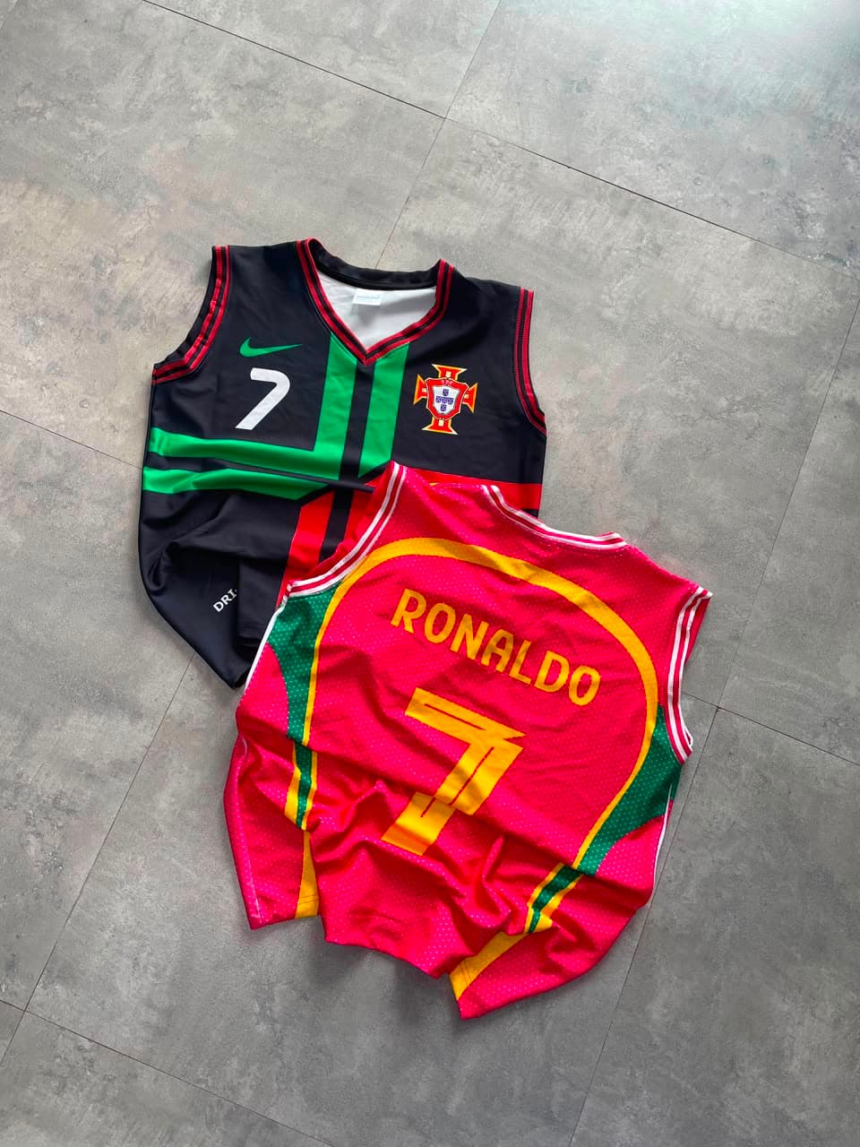 Portugal Ronaldo 7 Sleeveless Jersey Set — jerseys available at 2ND EXIT, Palakkad